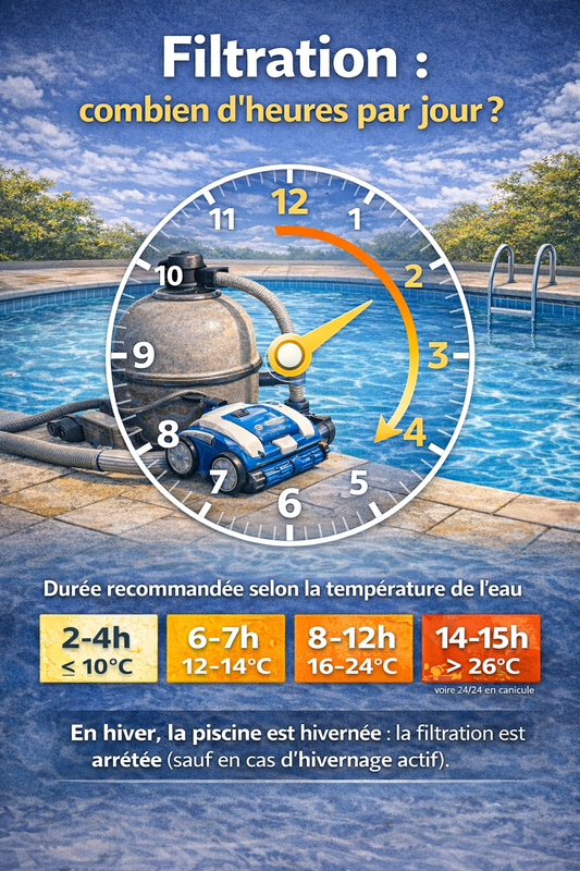 Filtration de piscine : combien d’heures par jour selon la température ?